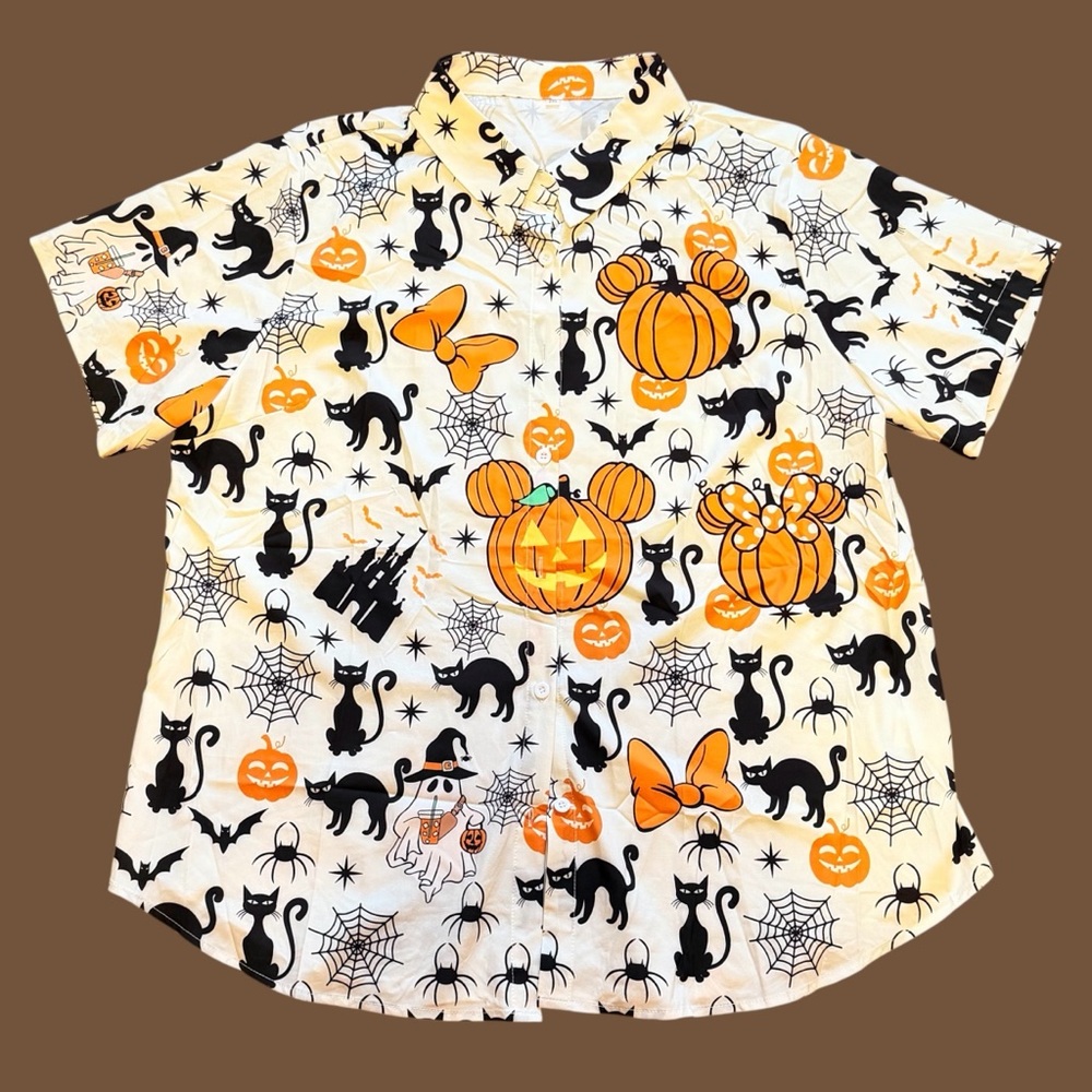 Halloween Themed Disney Button-Up Shirt